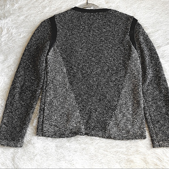 Rag&Bone Zip Sweater with leather trim- Size:Small - Picture 2 of 4